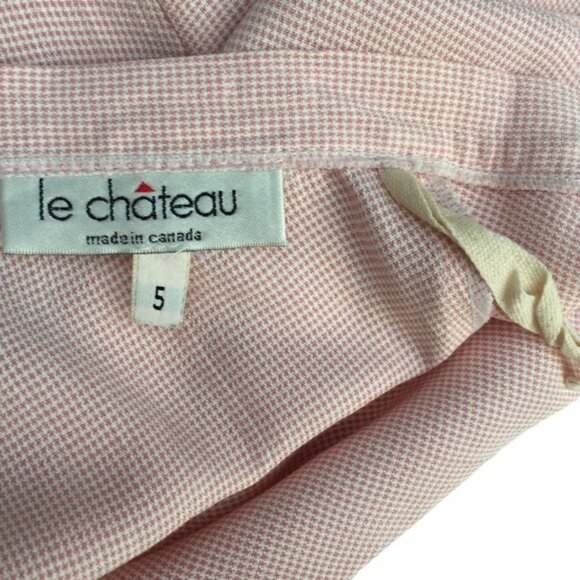 Vintage Le Château Pink Gingham A Line Mini Skirt Size 4 - Picture 6 of 8